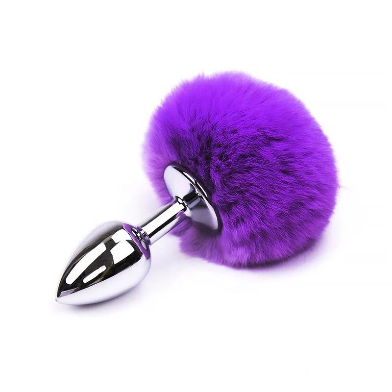 Plug Anal con Pompon Purpura Talla S