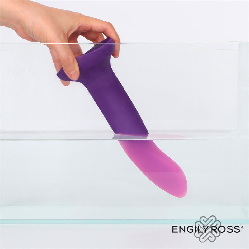 Dildo que Cambia de Color Purpura a Rosa Talla S 14 cm