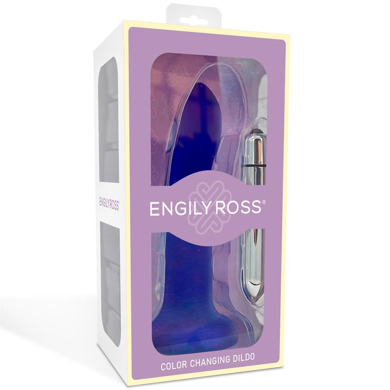 Dildo que Cambia de Color Purpura a Rosa Talla S 14 cm