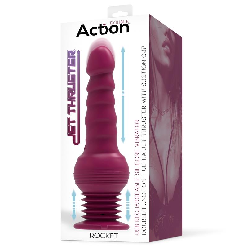 Rocket Vibrador con Thrusting Ultra Jet Thruster con Potente Ventosa